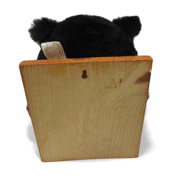 Black BEAR Head MOUNT Wall Decor Polyester on Wood Plaque Made in Canada 8.2" - Picture 6 of 10